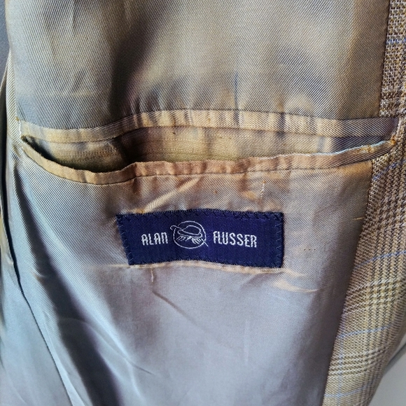 Alan Flusser Plaid Wool Sport Jacket 40R - Picture 5 of 8